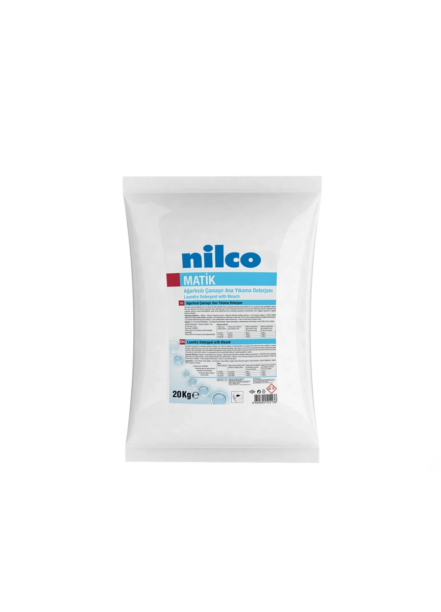  NİLCO MATİK 20 Kg Ağartıcılı Ana Yıkama Toz Deter.